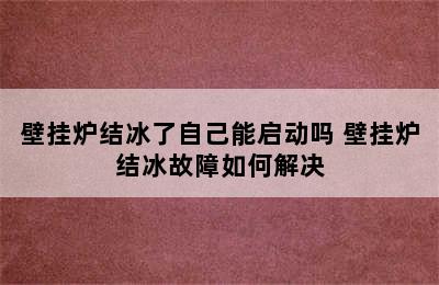 壁挂炉结冰了自己能启动吗 壁挂炉结冰故障如何解决